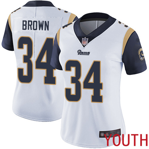 Los Angeles Rams Limited White Youth Malcolm Brown Road Jersey NFL Football #34 Vapor Untouchable